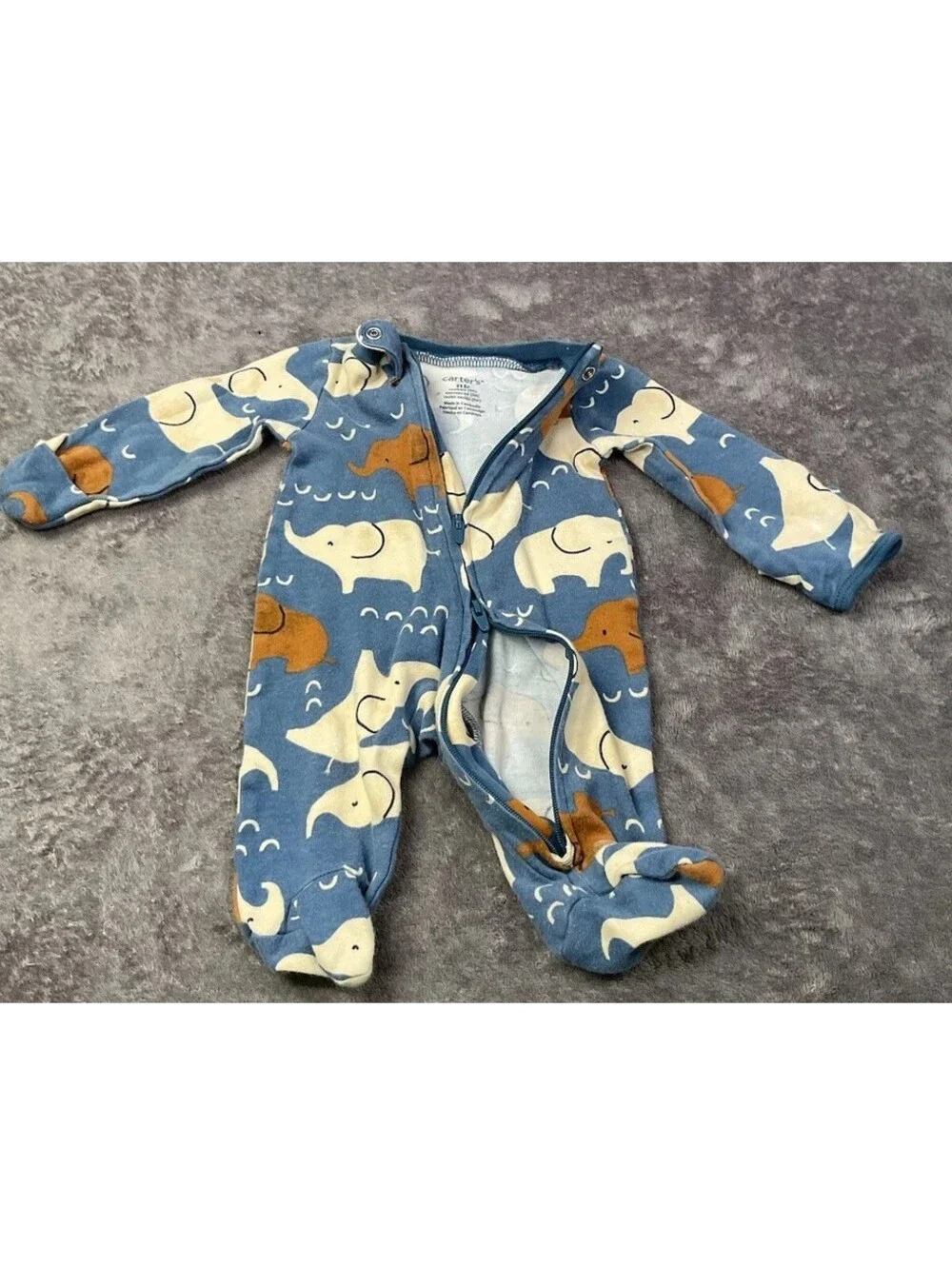 🐘 Carter's Elephant Dual-Zip Sleeper (Newborn)